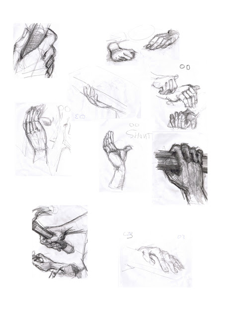 hand studies for various stations