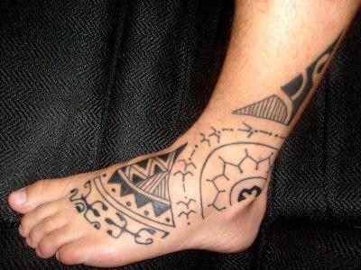 Labels foot polynesian tattoo