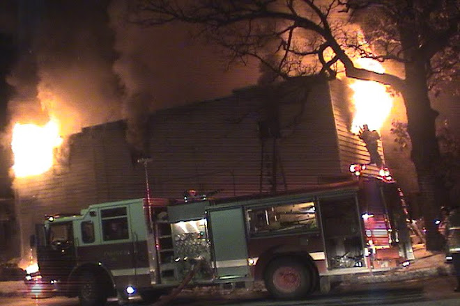 Engine 1 stretching on apartment fire on Florence street