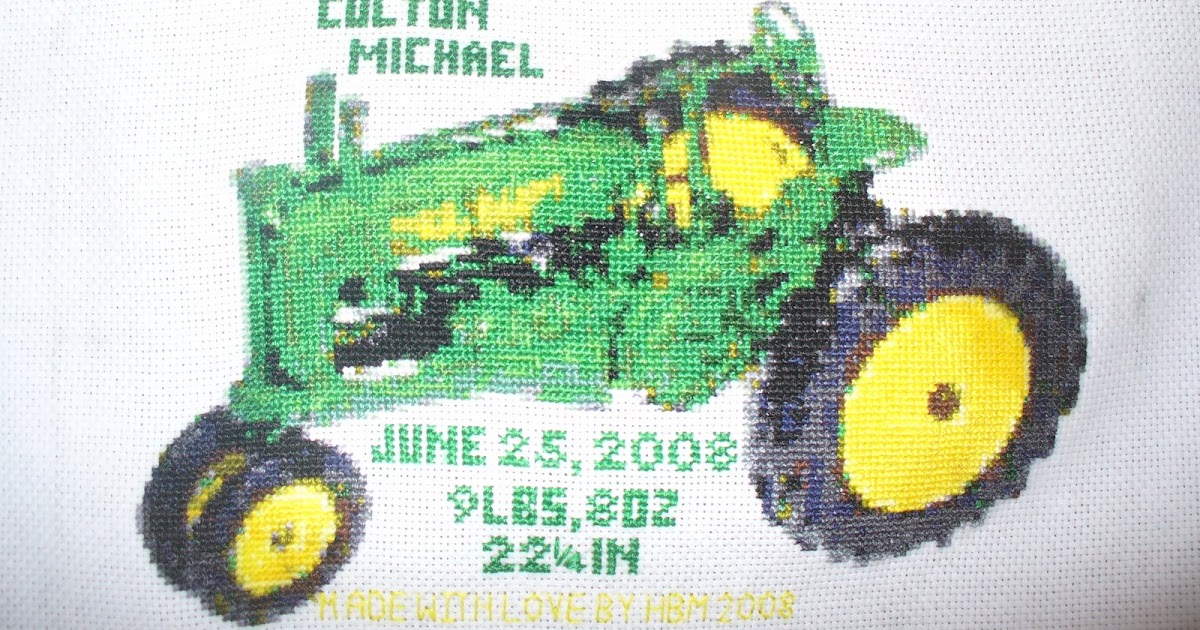 Stamps, Scraps, StitchesnStuff John Deere Crossstitch