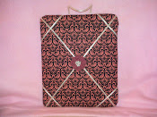Mauve and Black Damask Memory/Jewelry Board, 8x10 in