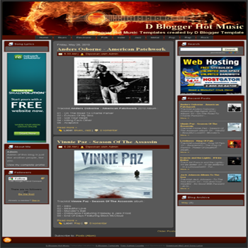 free blogger template D Blogger Hot Music blogger template