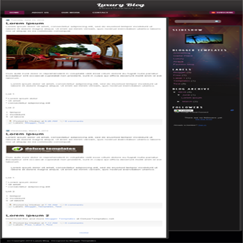 free blogger template Luxury Blog for blogspot template
