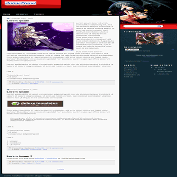 free blogger template AnimePlanet blogspot template
