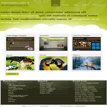 free blogger template convert CSS template to blogger Photo Gallery 2 blogger template