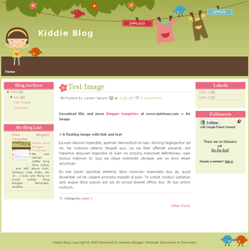 free blogger template Kiddie Blog blogger template