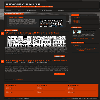 free blogger template Revive Orange Blogger Template