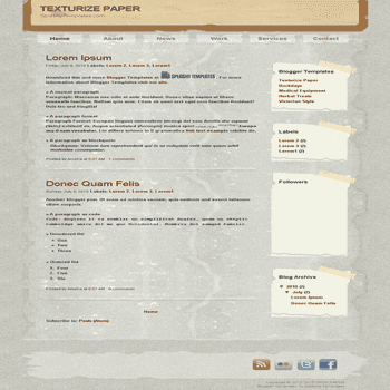 free blogger template Texturize Paper blogger template