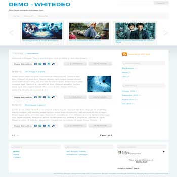 Whitedeo blogger template convert from wordpress theme to blogger with pagination blog ready also image slideshow template blog ready