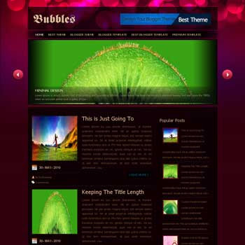Bubbles template blogger converted from wordpress theme to blogger template with image slider template blog magazine style template blogger template. image slider template blogspot