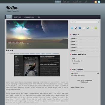 Helios blogger template. image slideshow template blog. blogger template from wordpress theme. image slideshow template blog