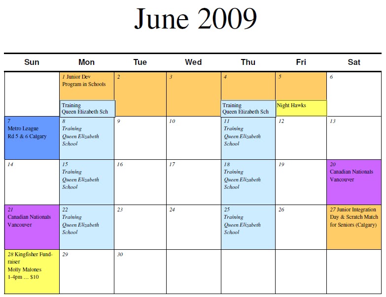 CAFC - CALENDAR: June 2009