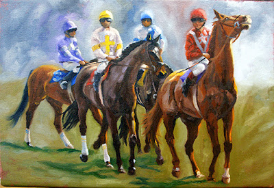 thoroughbred racing art