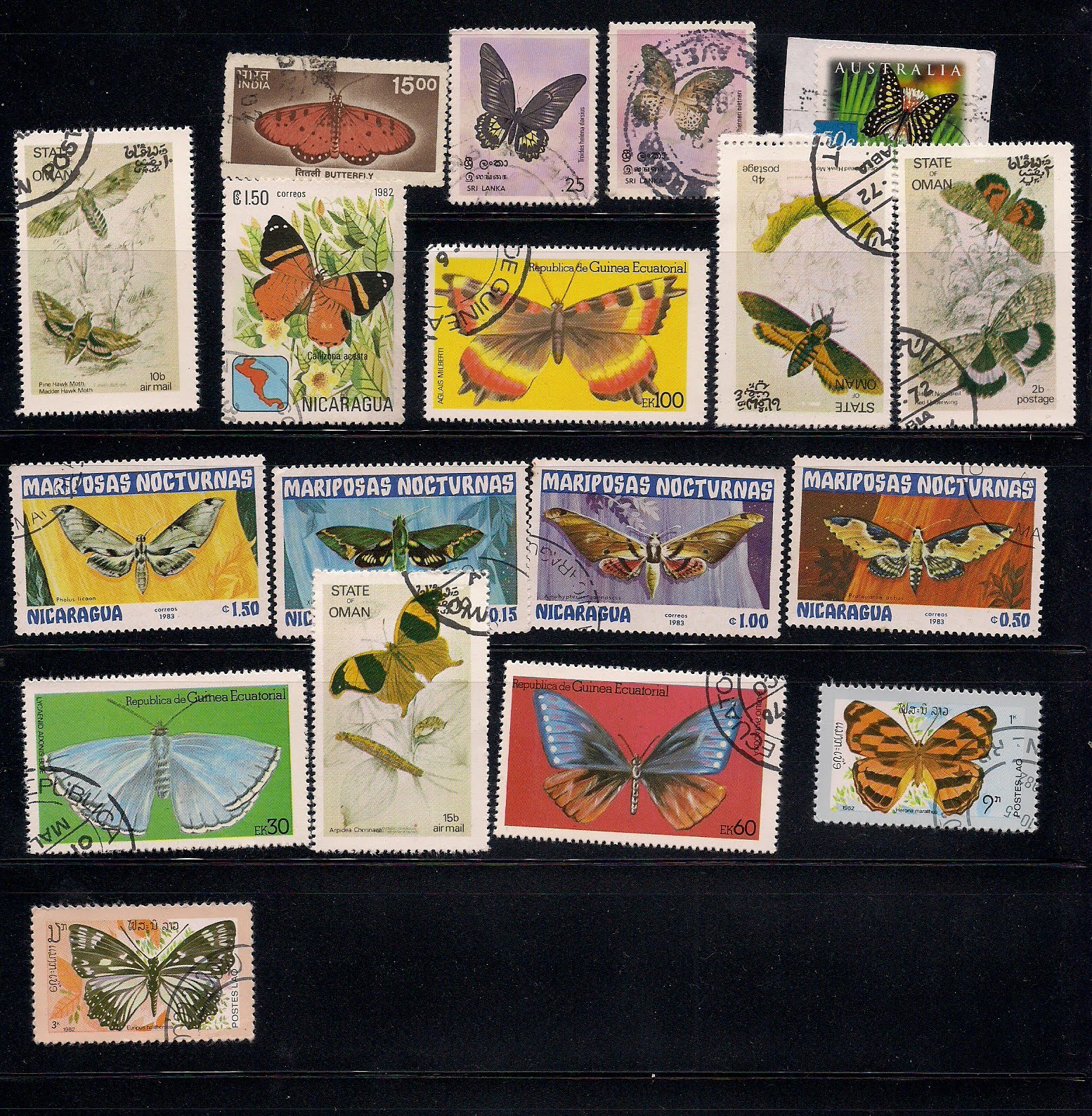 Philately Stamps STAMP PACKET of 100 BUTTERFLY Stamps