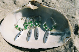 Inspirational-Surfboard  green glass beads