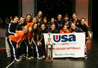 orange coast college cheerleading squad. 