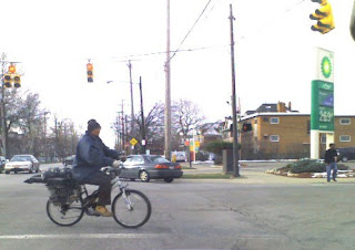 Man biking through Tremont