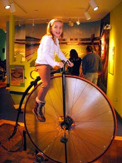 Sadie on Edison Bike at Chicago History Museum