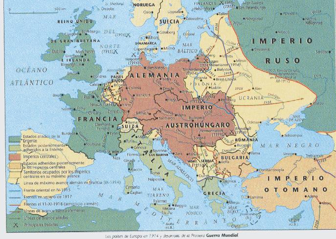mapa europa 1914
