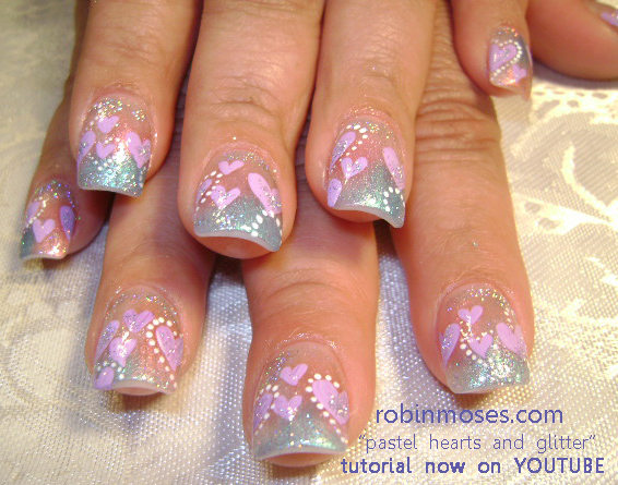 6. Cute Blue and Pink Heart Nails - wide 4