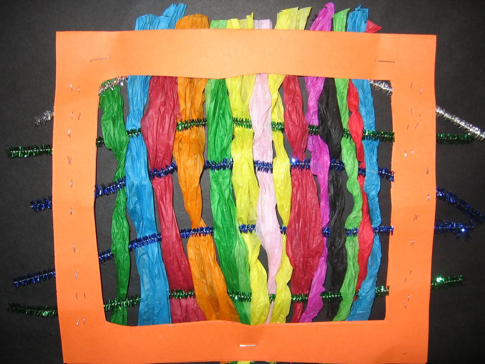 Tissue Paper weaving-- Make Your Own Looms