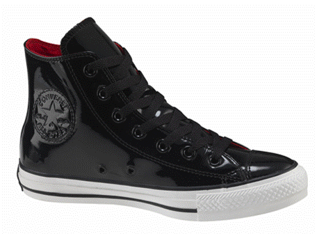 black shiny converse
