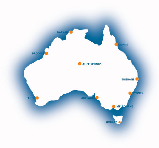map showing the states