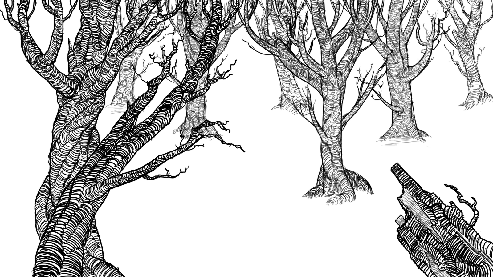 Line Art Forest : Justin s graham final film dark forest
