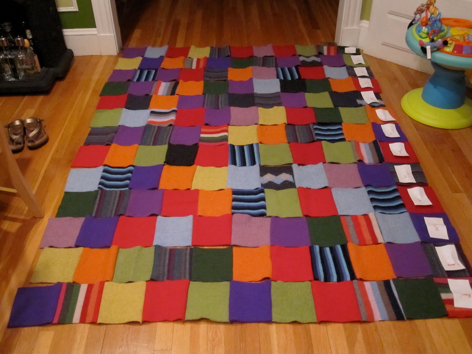 Piss & Vinegar Beginning a New Project Felted Wool Sweater Quilt