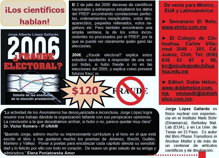 Nuevo libro sobre el FRAUDE ELECTORAL DE 2006