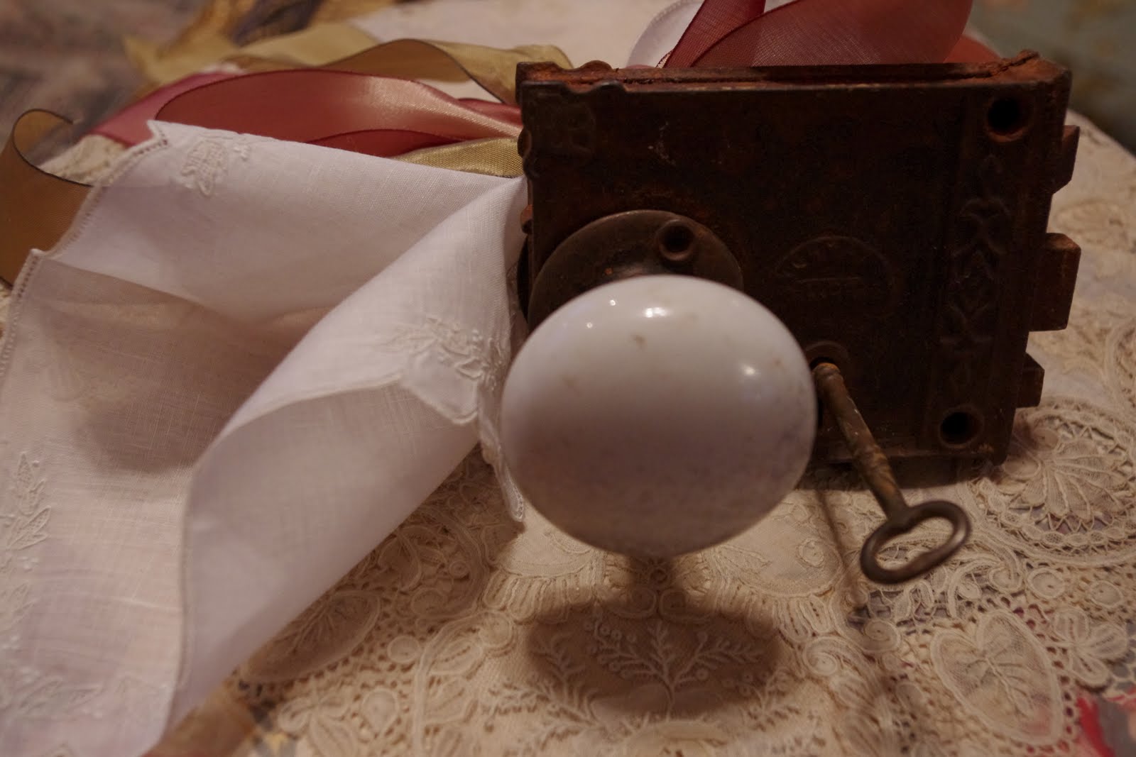 Just a bed of Roses Adorning Antique Door Knobs