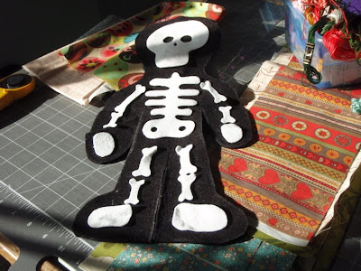 felt skeleton doll