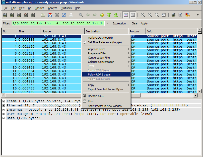sample pcap files