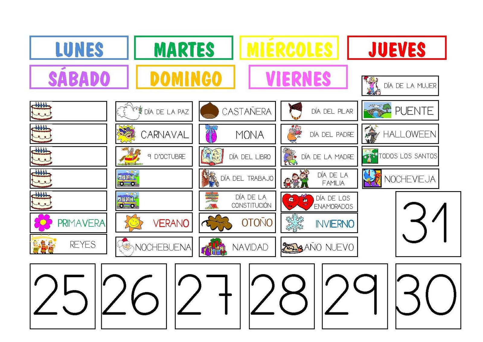Calendario Para La Clase De Espanol Calendario Para La Clase De Espanol