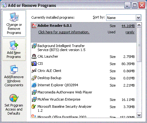 Xp Control Panel Add Remove Programs Blank