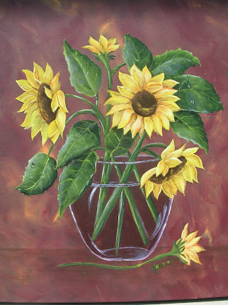 Sunflowers on canvas