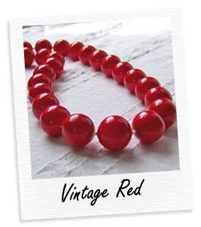 vintage red beaded necklace