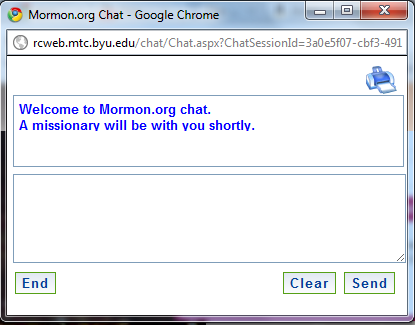 online Mormon chat module,