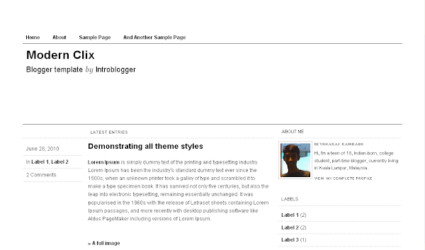 Modern Clix Blogger Template