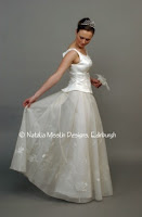 Model with Silk wedding gowns