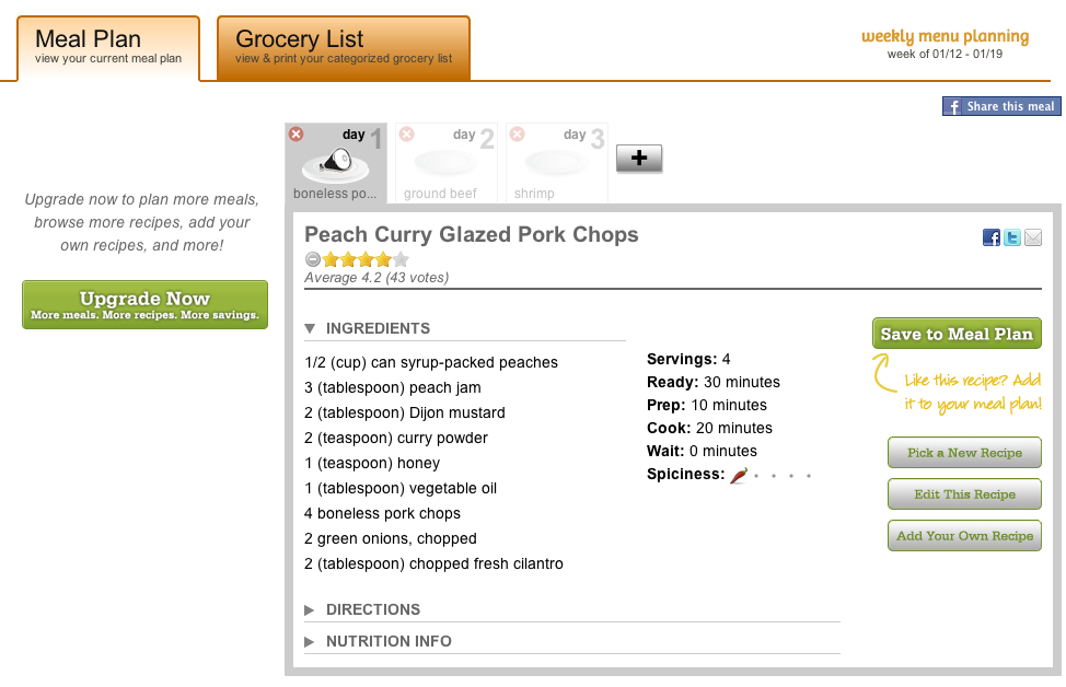 average grocery list
