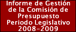 Informe de Gestión de la Comisión de Presupuesto y Cuenta General de la Republica / 2008-2009