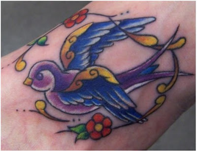 The other old school tattoo designs include swallow tattoos, sparrow tattoos