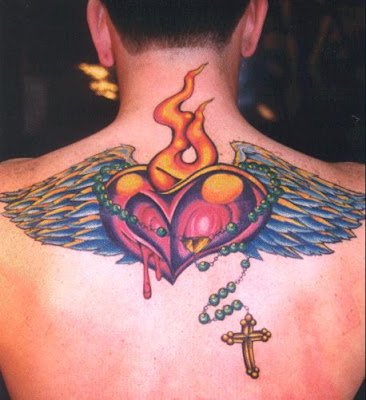 heart with wings tattoos. heart tattoos for men.