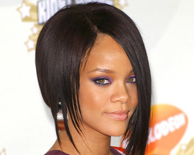 rihanna curly haircut. Trendy Fringe Hairstyle