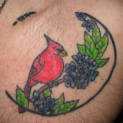 Cardinal Bird Flight on Red Cardinal Tattoo