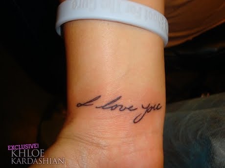 Designtattoo  Initials on Khloe Kardashian Tattoos   Ideas And Pictures