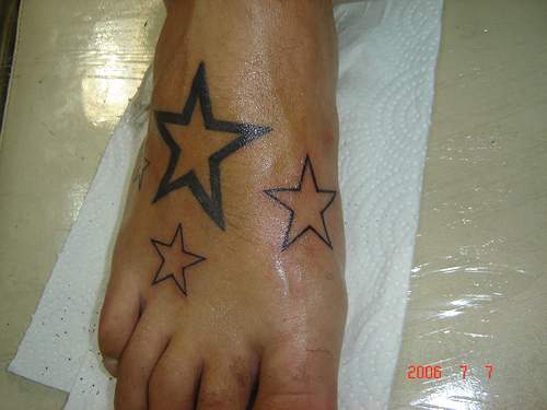 we thought we were so original with the foot tattoo idea!