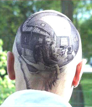 Feast your eyes on some freaky head tattoos.