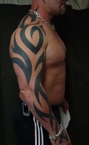 tribal flames tattoo